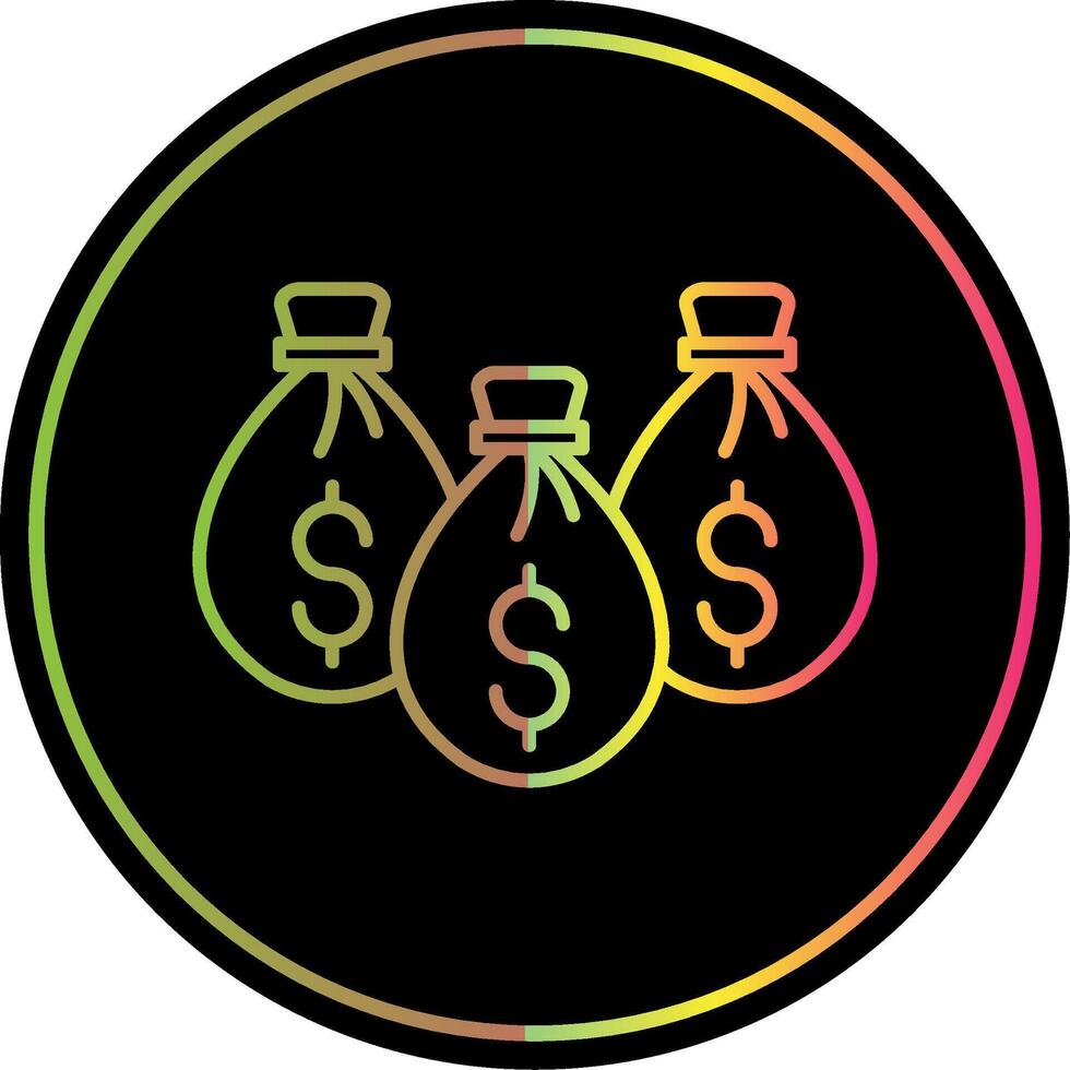 Money Line Gradient Due Color Icon vector