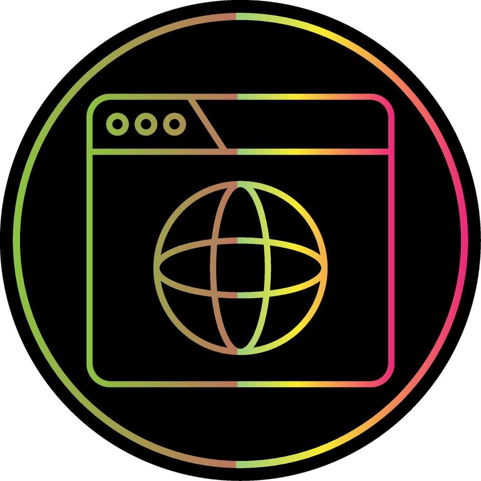 Website Line Gradient Due Color Icon vector