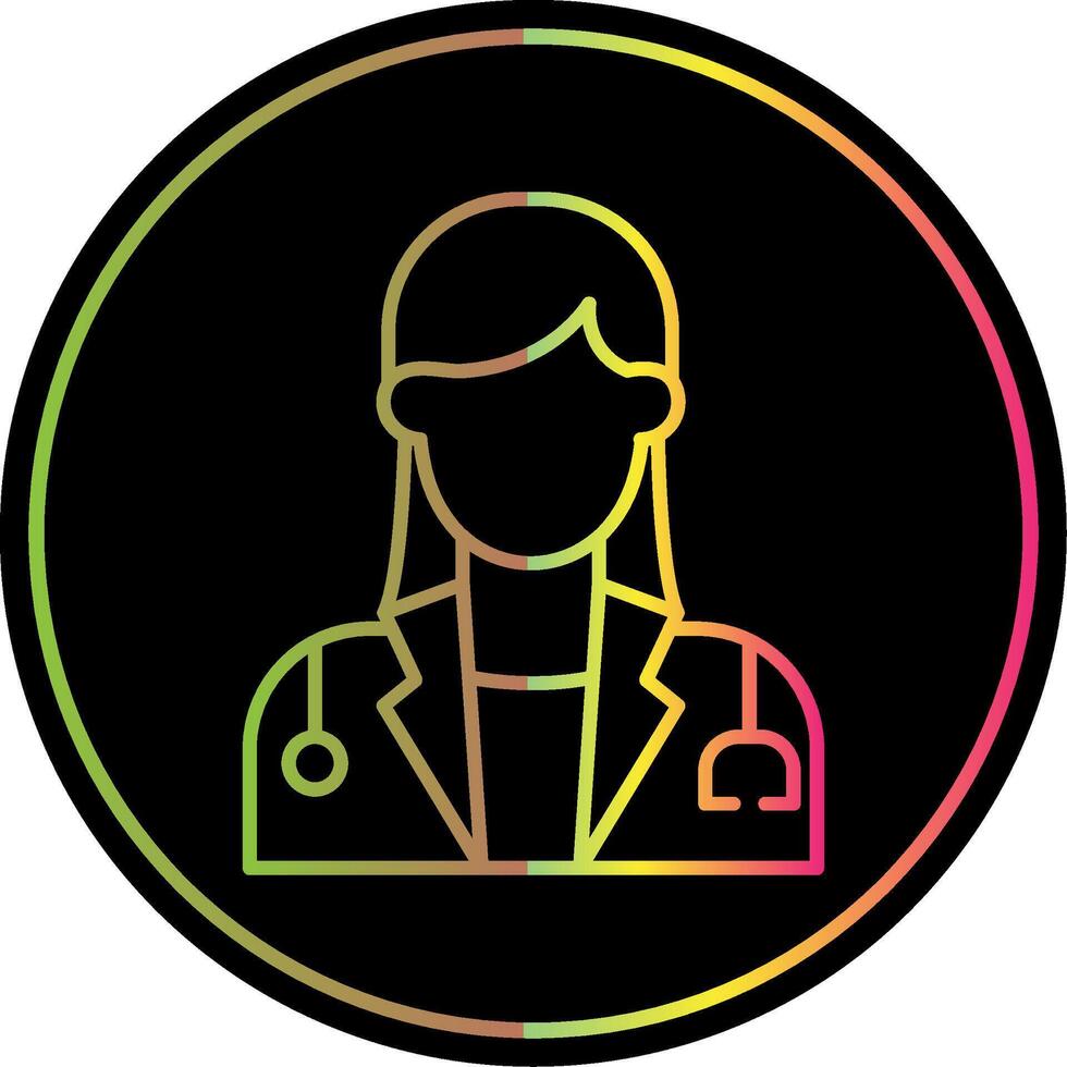 Female Doctor Line Gradient Due Color Icon vector