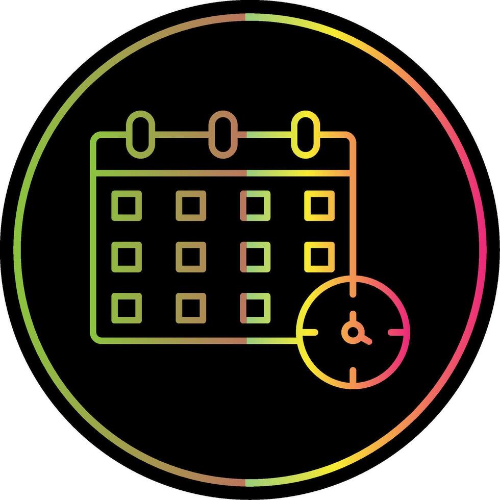 Schedule Line Gradient Due Color Icon vector