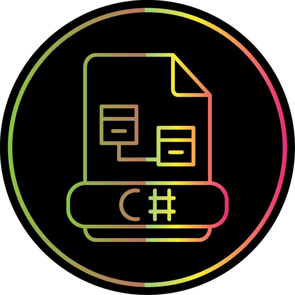 C Sharp Line Gradient Due Color Icon vector