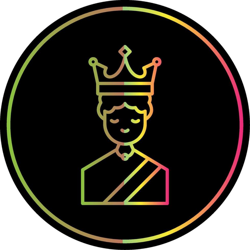 Queen Line Gradient Due Color Icon vector