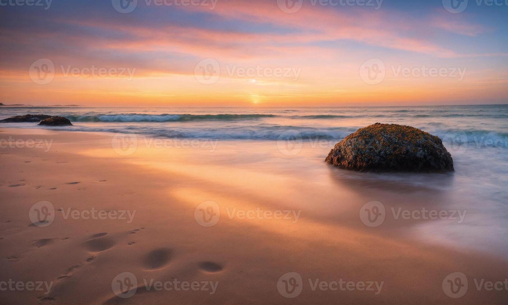 AI generated Closeup sea sand beach. Panoramic beach landscape. Inspire tropical beach seascape horizon photo