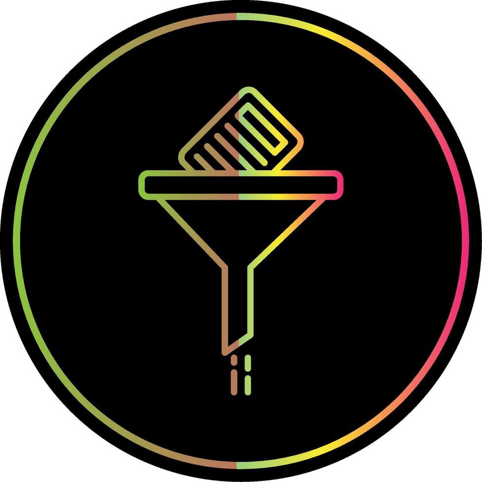 Filtering Data Line Gradient Due Color Icon vector