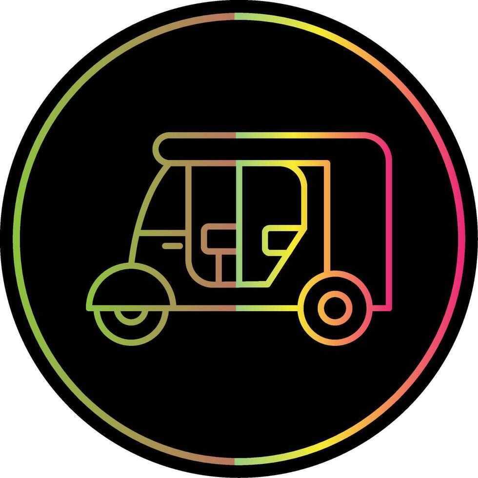 Rickshaw Line Gradient Due Color Icon vector