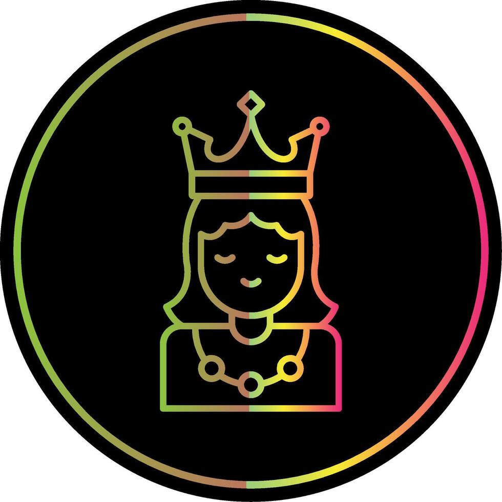 princesa línea degradado debido color icono vector