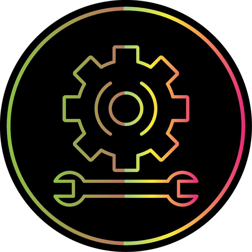 Gear Line Gradient Due Color Icon vector