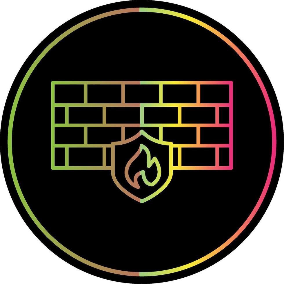 Firewall Line Gradient Due Color Icon vector