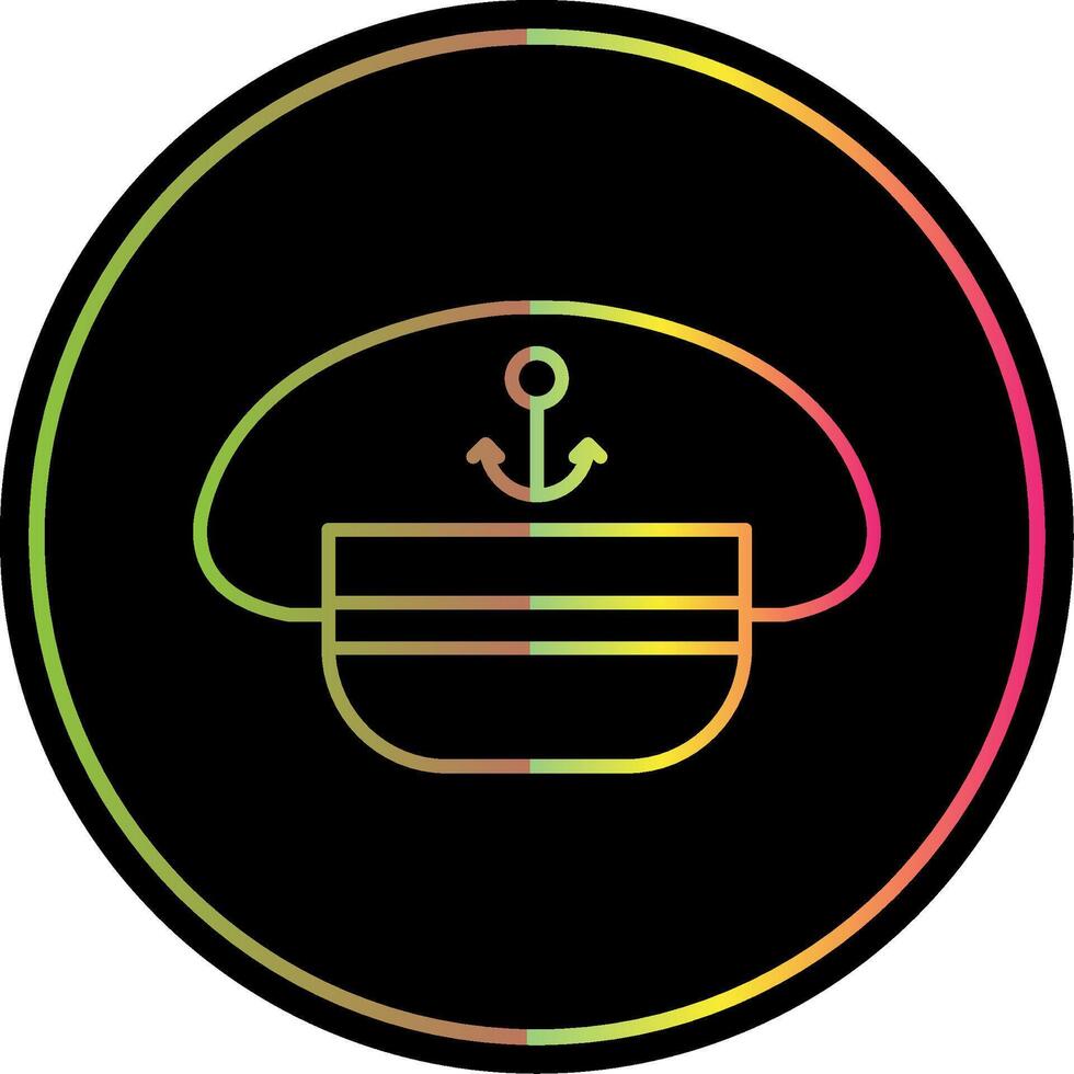 Captain Hat Line Gradient Due Color Icon vector