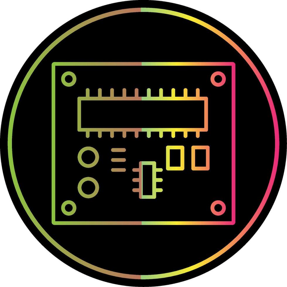 tarjeta de circuito impreso tablero línea degradado debido color icono vector