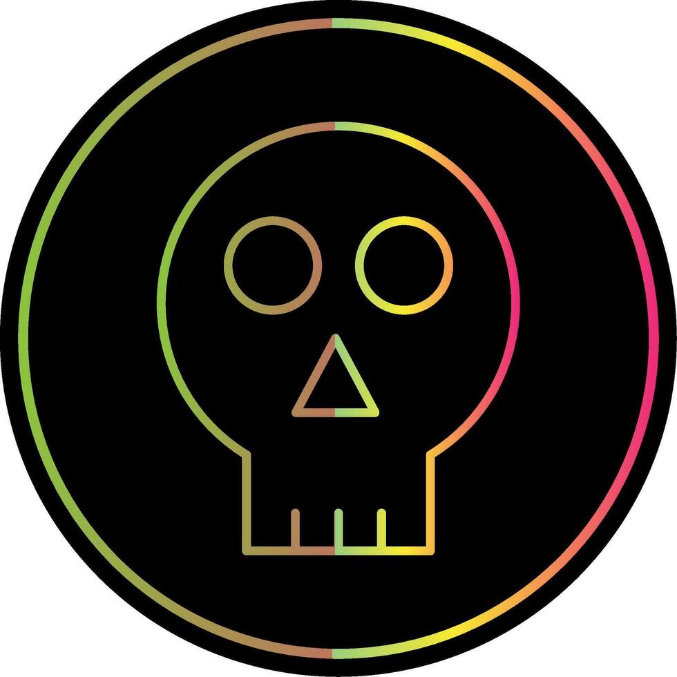 cráneo línea degradado debido color icono vector