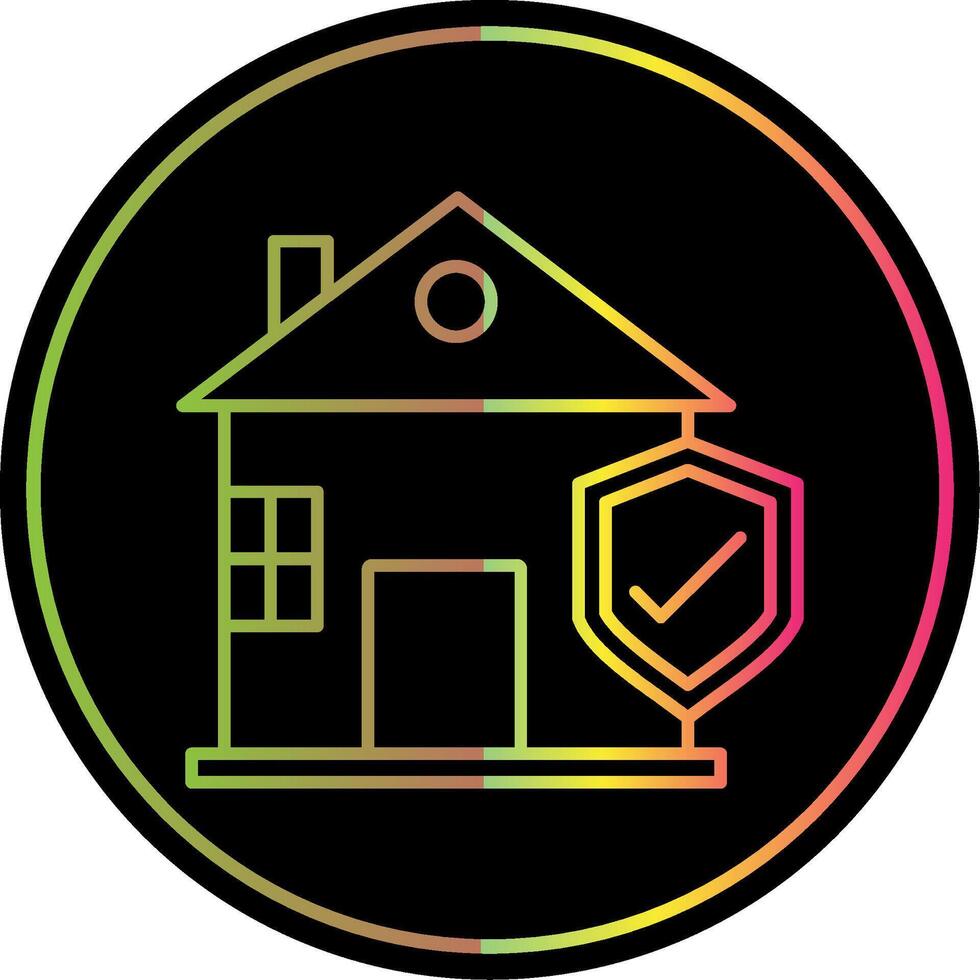 Home Insurance Line Gradient Due Color Icon vector