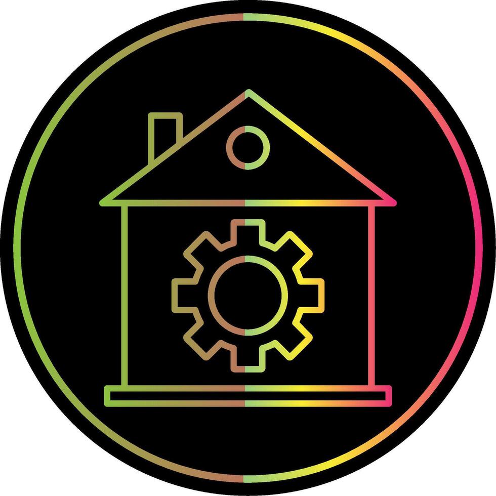 Home Setting Line Gradient Due Color Icon vector