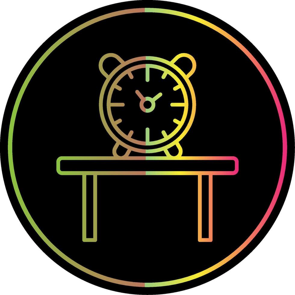mesa reloj línea degradado debido color icono vector