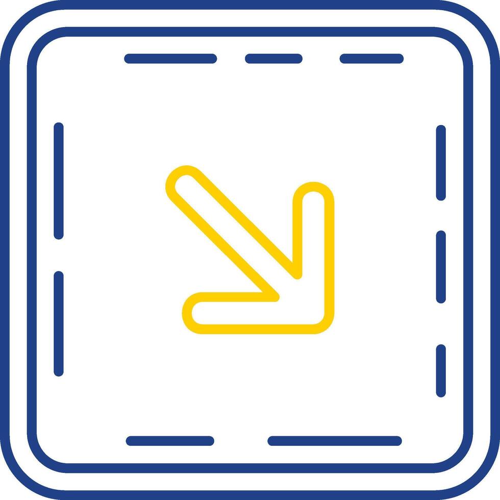 Down right arrow Line Two Color  Icon vector