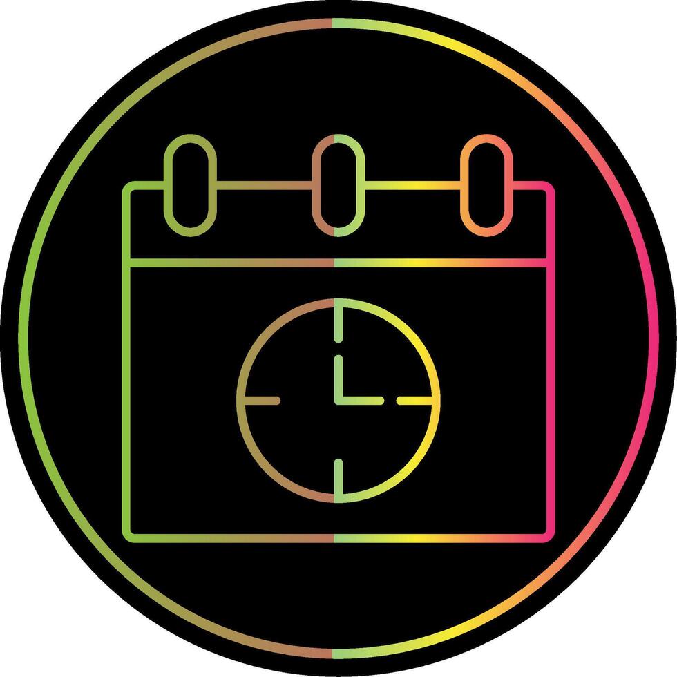 Time Management Line Gradient Due Color Icon vector