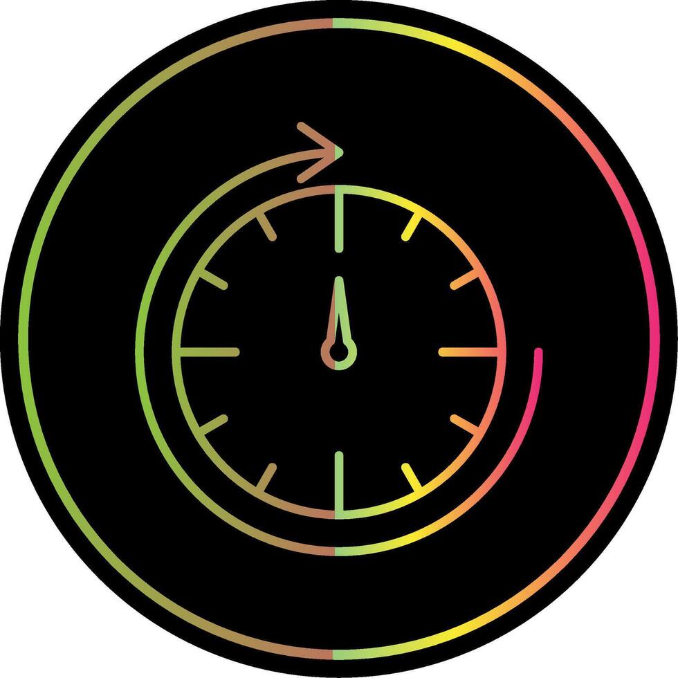 Round Clock Line Gradient Due Color Icon vector