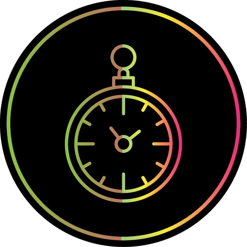 Pocket Watch Line Gradient Due Color Icon vector