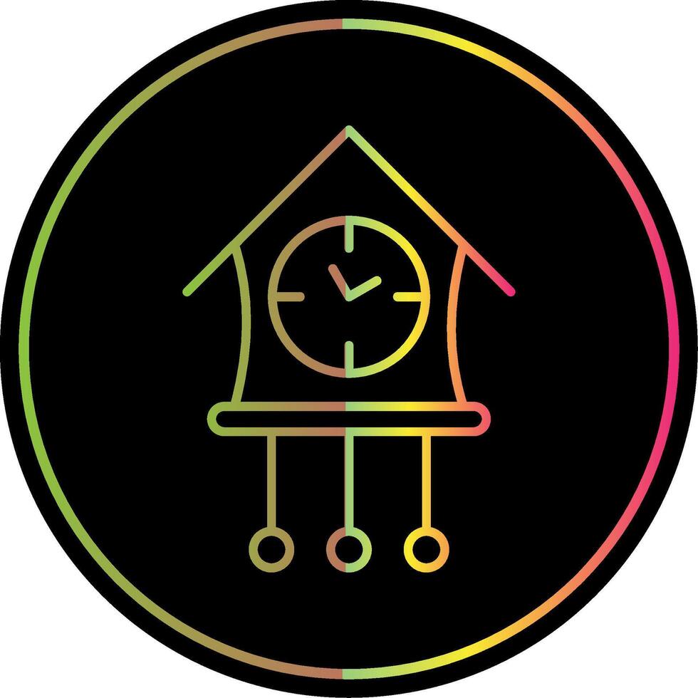 Cuckoo Clock Line Gradient Due Color Icon vector