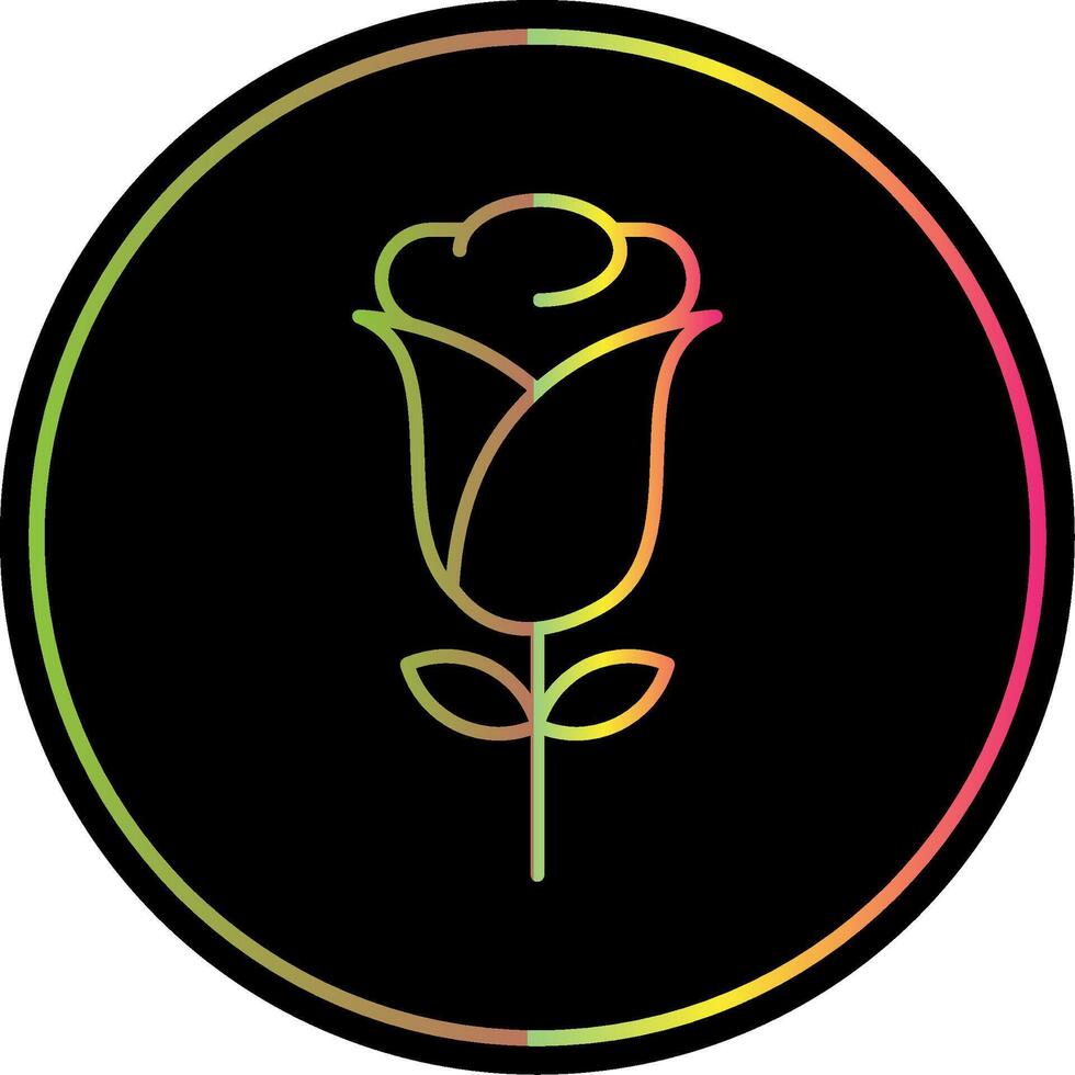 Rose Line Gradient Due Color Icon vector