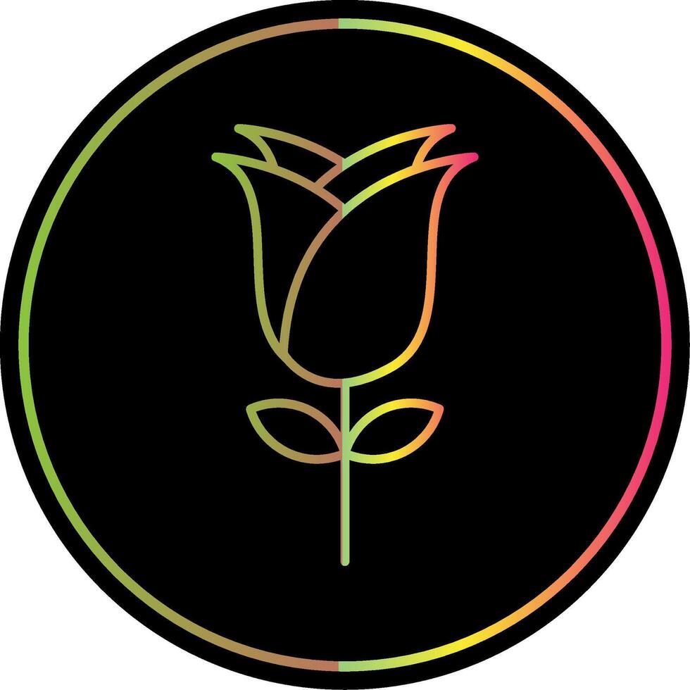 Rose Line Gradient Due Color Icon vector