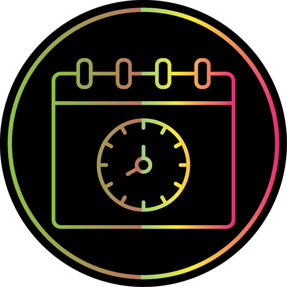 hora y fecha línea degradado debido color icono vector