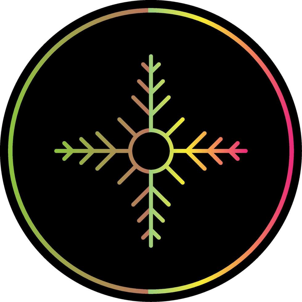 Snowflake Line Gradient Due Color Icon vector