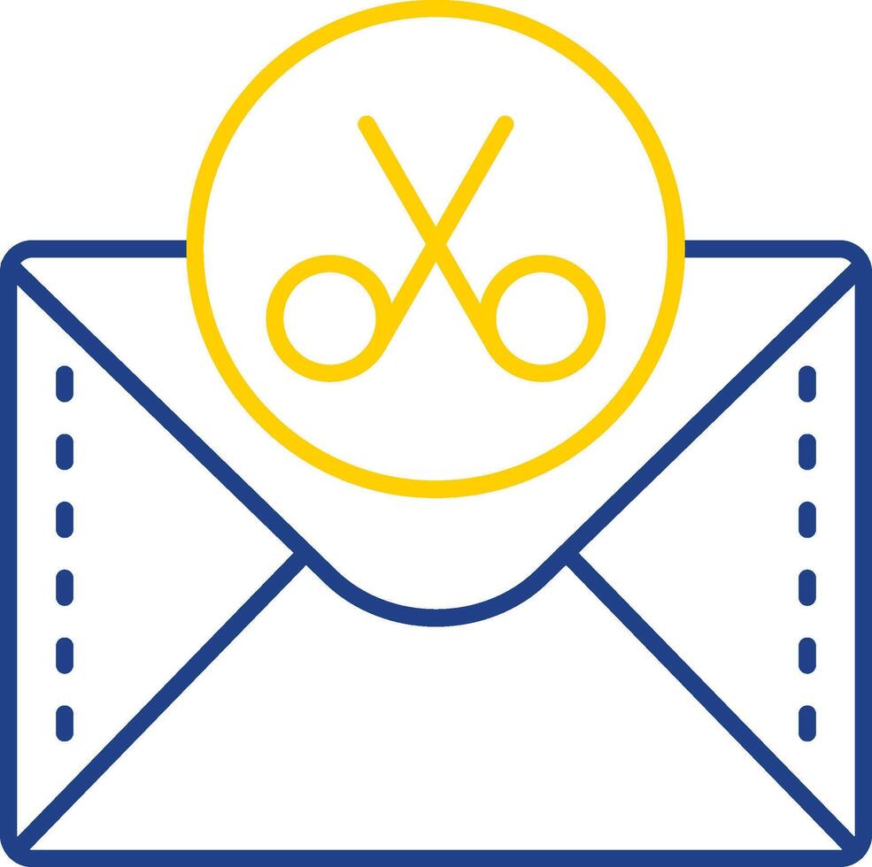 Scissor Line Two Color Icon vector