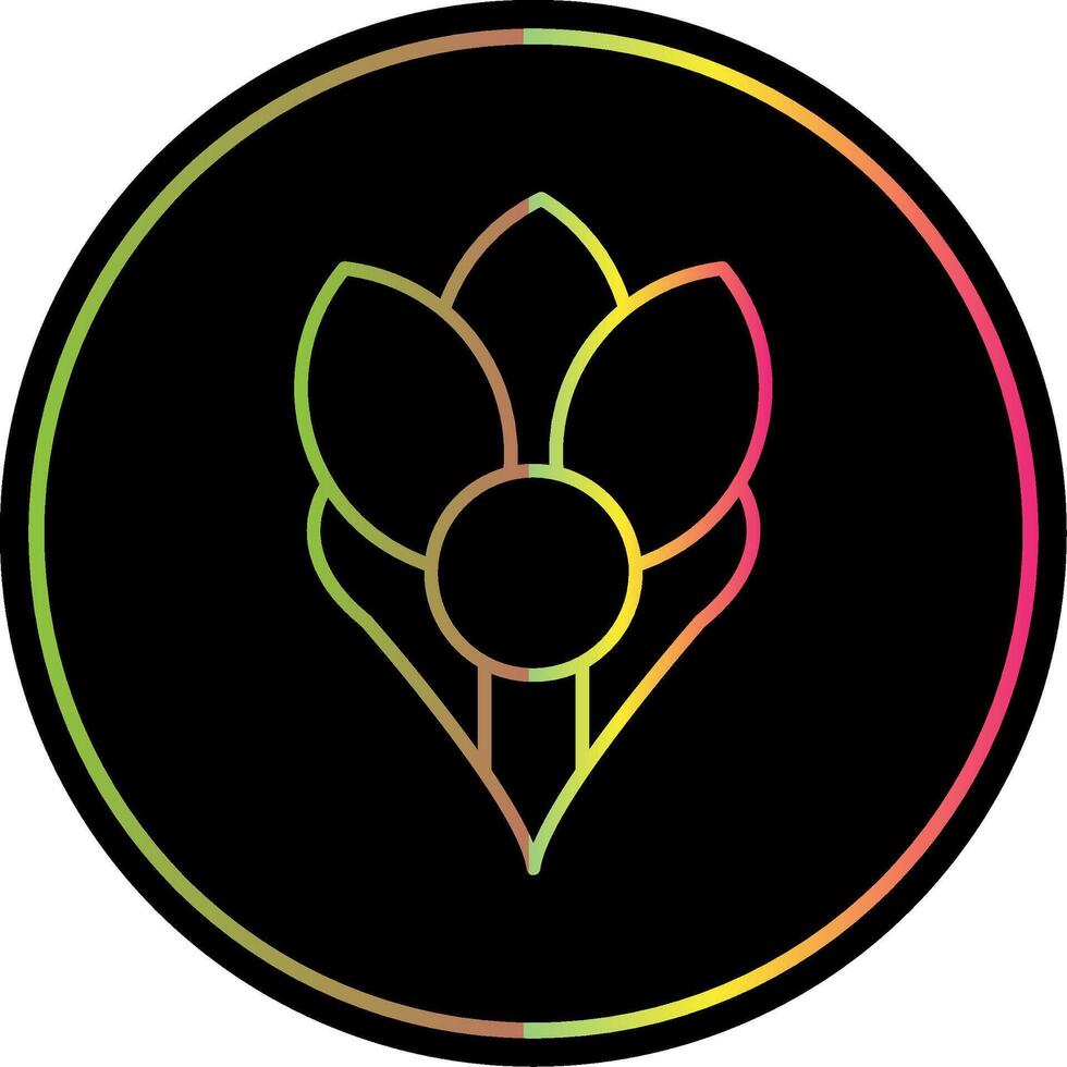 Crocus Line Gradient Due Color Icon vector