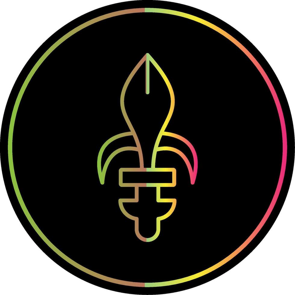 Fleur de lis Line Gradient Due Color Icon vector