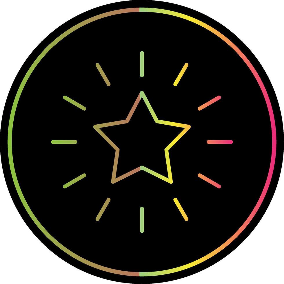 Star Line Gradient Due Color Icon vector