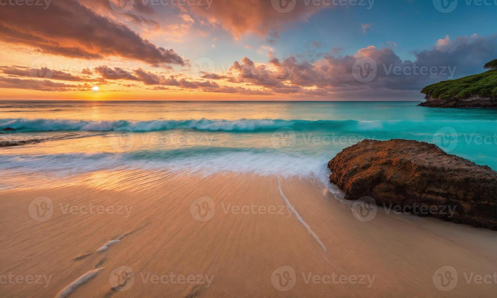 ai generado fantástico de cerca ver de calma mar agua olas foto