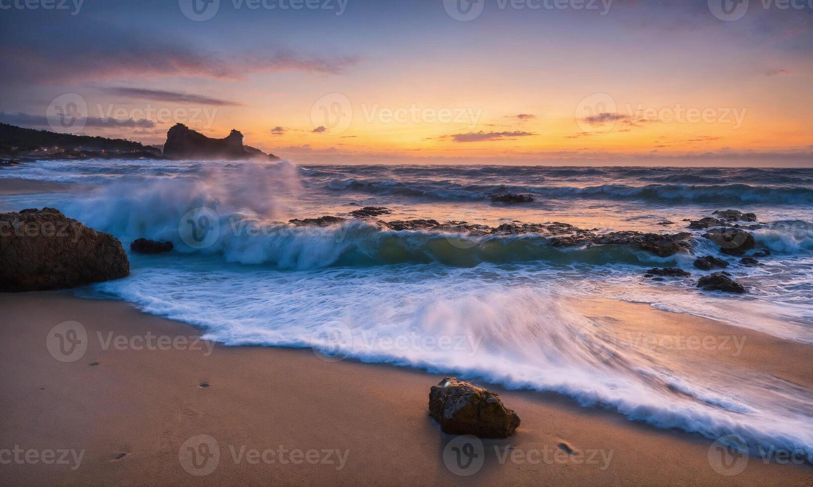 AI generated Soft beautiful ocean wave on sandy beach. baeutiful landscape beach photo