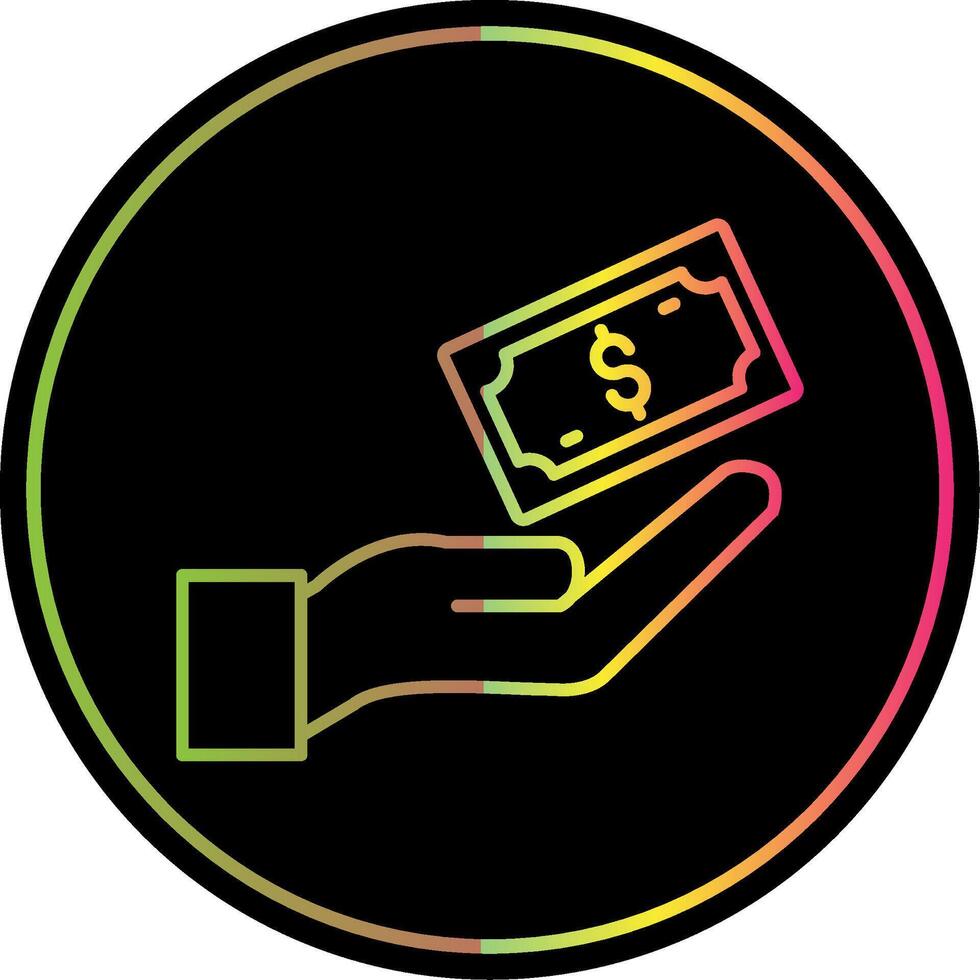 Payment Line Gradient Due Color Icon vector