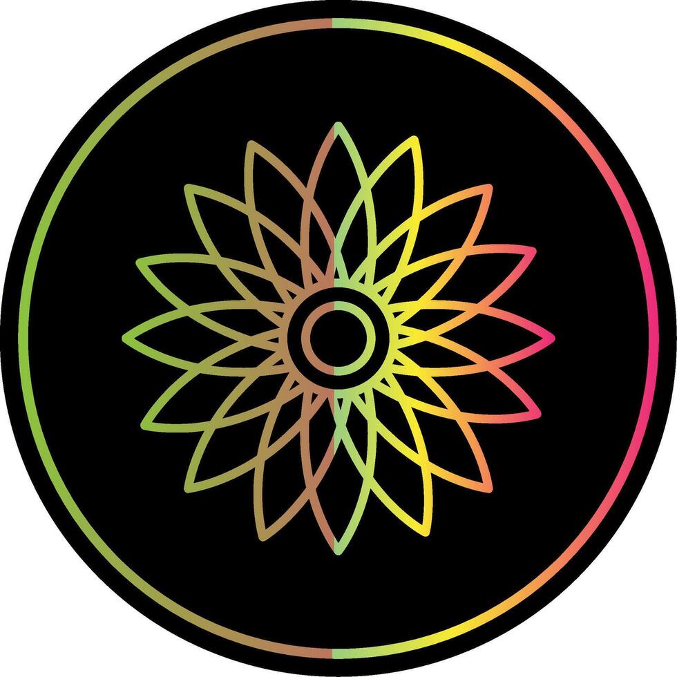 Sunflower Line Gradient Due Color Icon vector