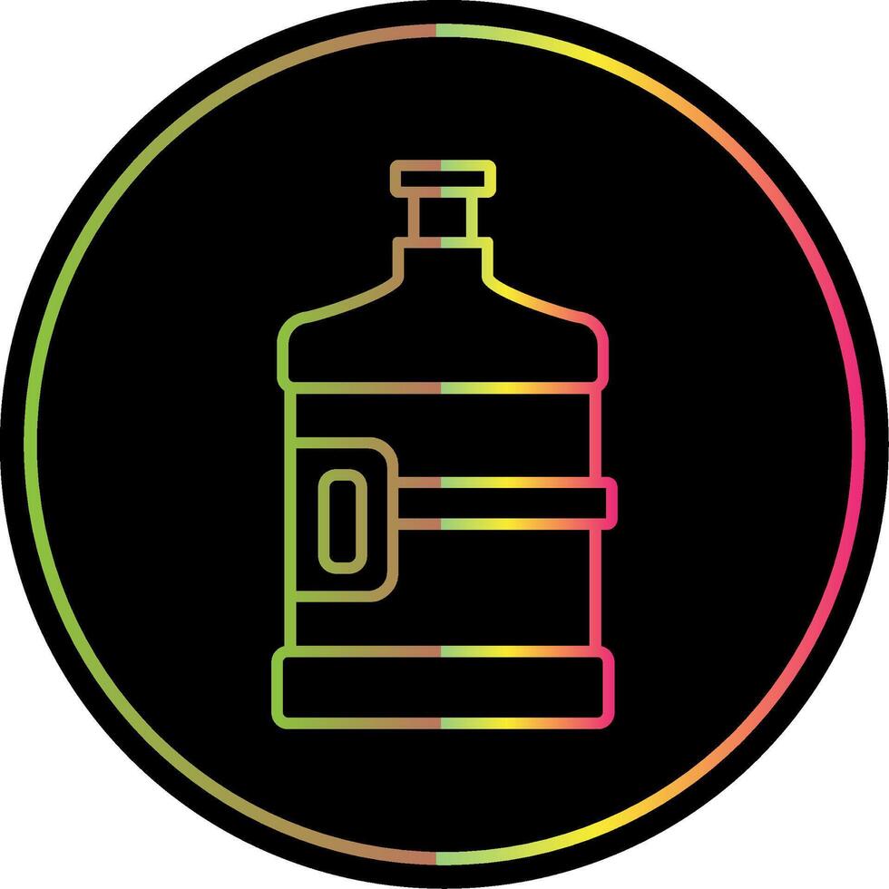 Water Flask Line Gradient Due Color Icon vector