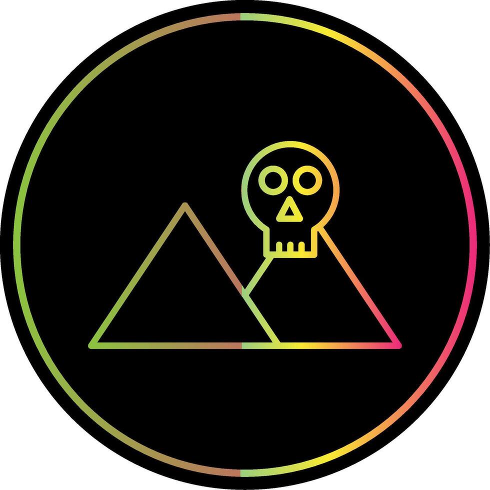 Skull Island Line Gradient Due Color Icon vector