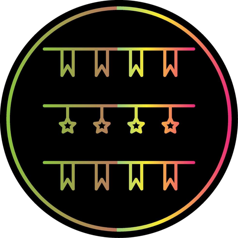 Garland Line Red Circle Icon vector