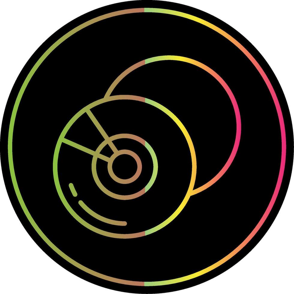 Compact Disk Line Gradient Due Color Icon vector