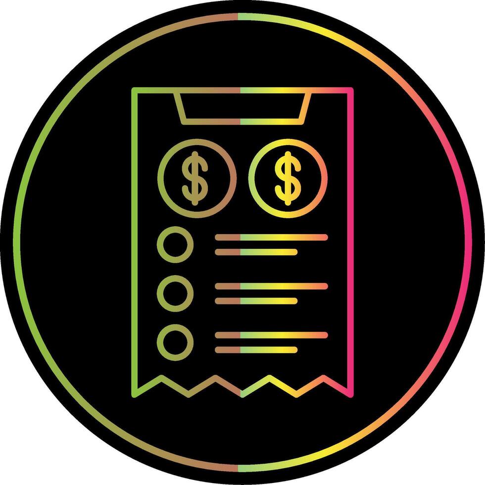 Bill Line Gradient Due Color Icon vector