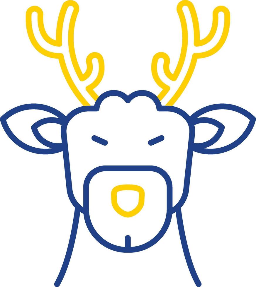 Deer Line Two Color Icon vector