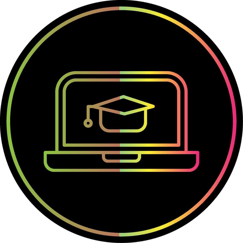 Online Learning Line Gradient Due Color Icon vector