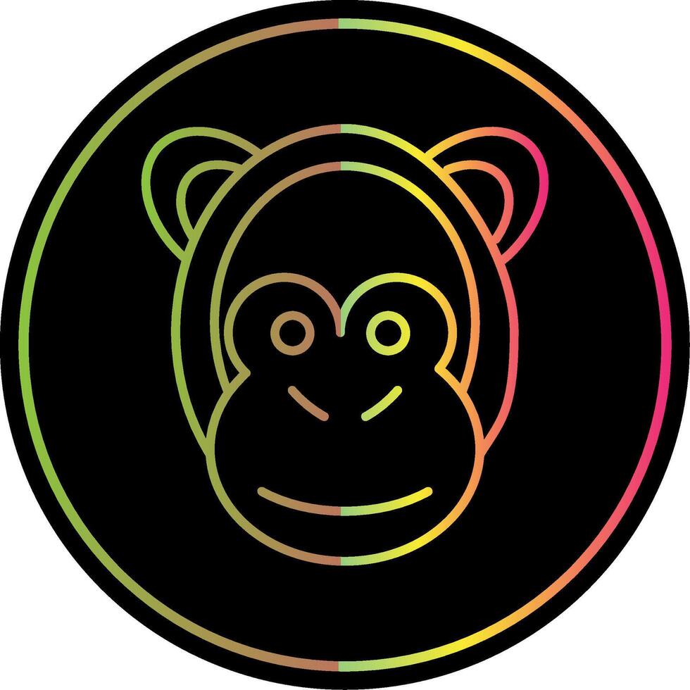 Monkey Line Gradient Due Color Icon vector