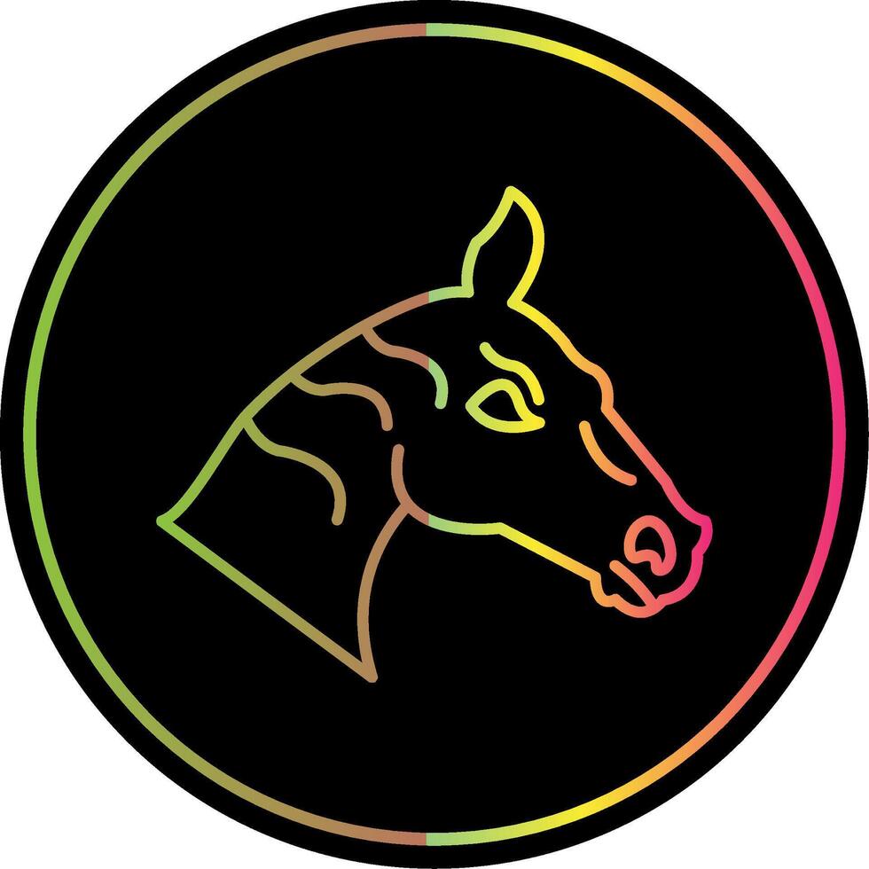 Horse Line Gradient Due Color Icon vector