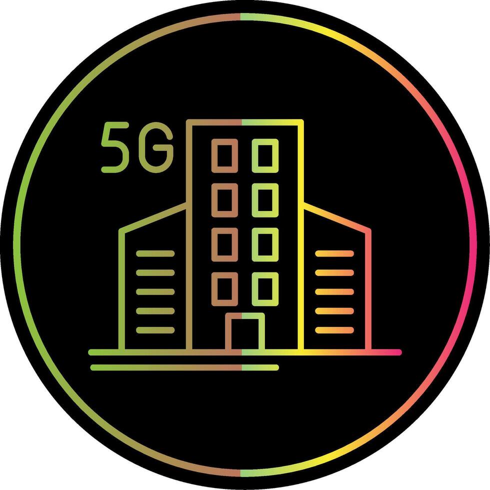 Building Line Gradient Due Color Icon vector