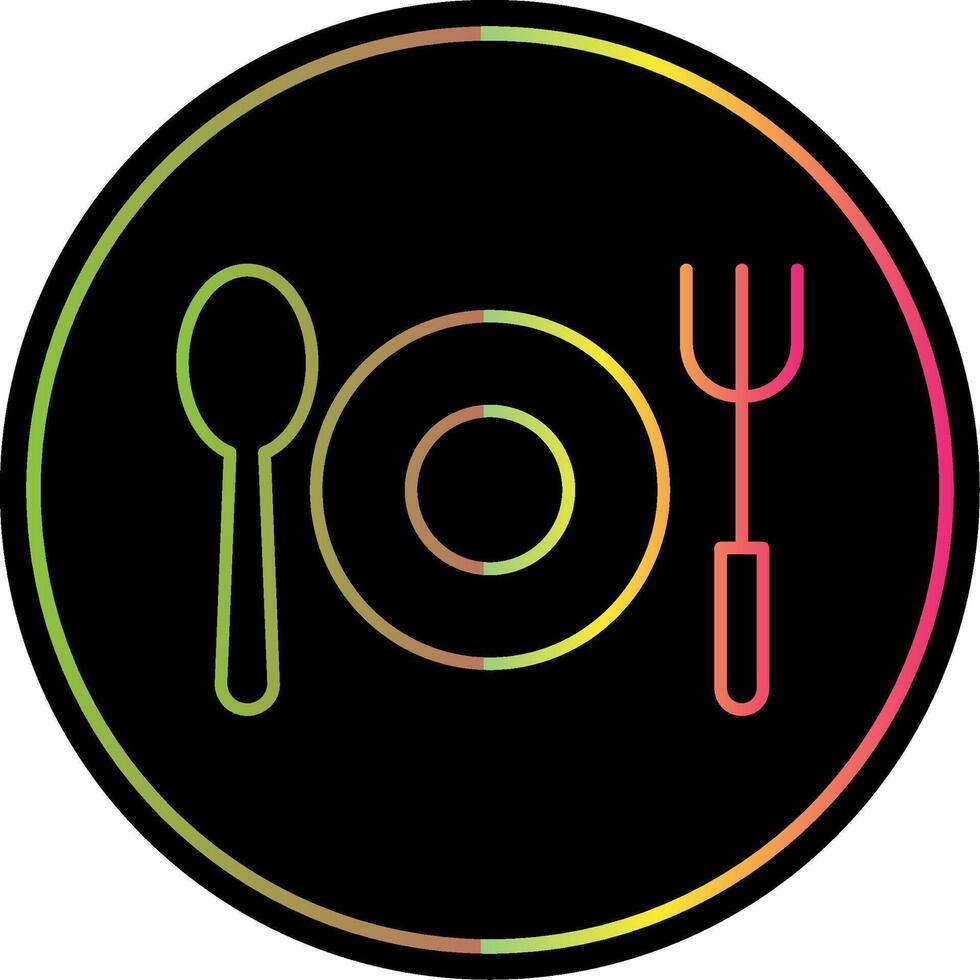 Cutlery Line Gradient Due Color Icon vector