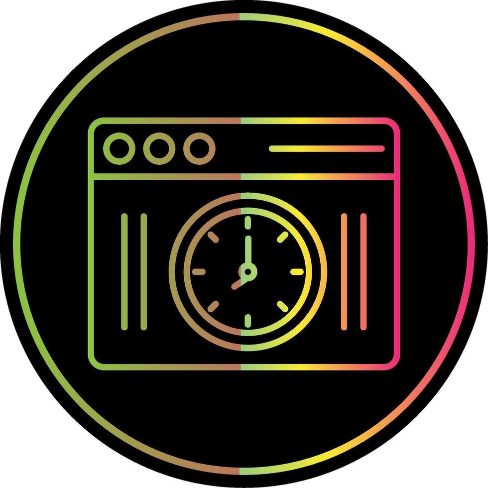 reloj línea degradado debido color icono vector