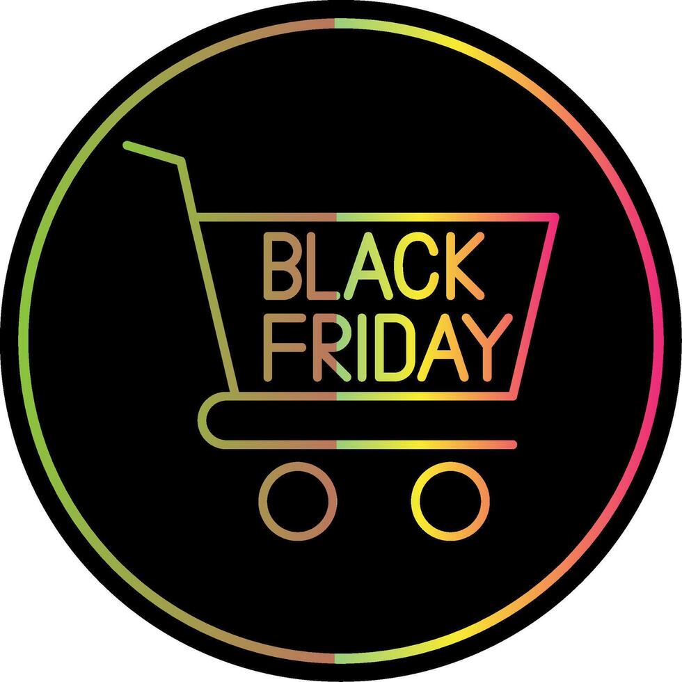 Black Friday Line Gradient Due Color Icon vector