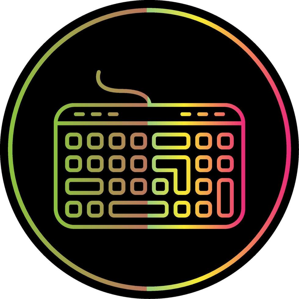 Keyboard Line Gradient Due Color Icon vector