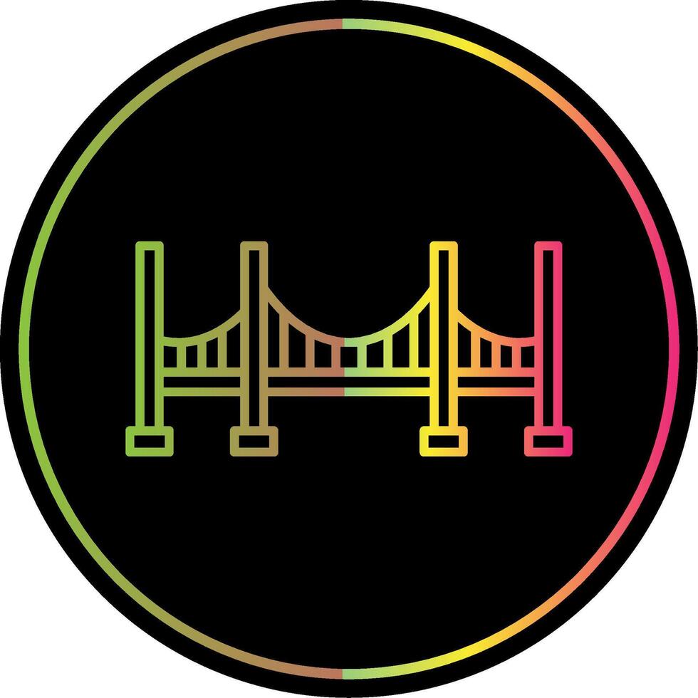 Bridge Line Gradient Due Color Icon vector